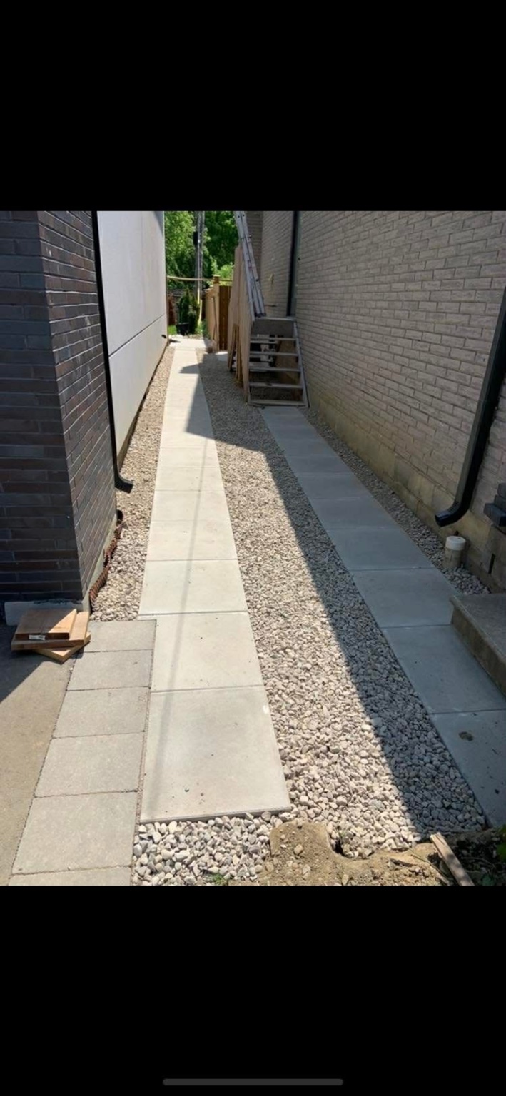Finished walkway and drainage